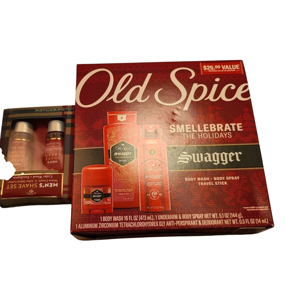 Old Spice Swagger Holiday Gift Set & Bolero Men's Shave Set Cedarwood Eucalyptus